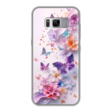 Силиконовый чехол на Samsung Galaxy S8 Plus с принтом цветы бабочки Силиконовый чехол на Samsung Galaxy S8 Plus с принтом цветы бабочки