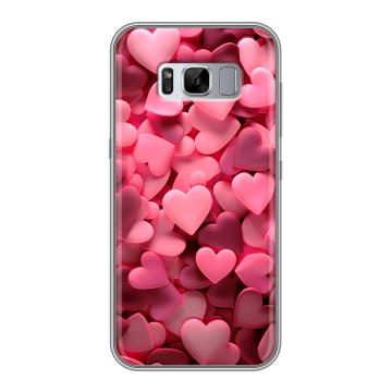 Силиконовый чехол на Samsung Galaxy S8 Plus с принтом розовые сердечки Силиконовый чехол на Samsung Galaxy S8 Plus с принтом розовые сердечки