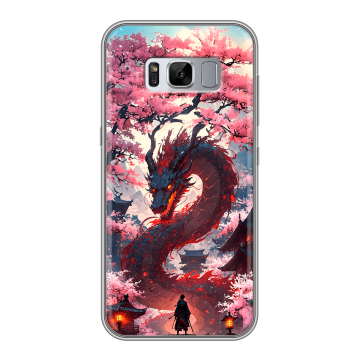 Силиконовый чехол на Samsung Galaxy S8 Plus с принтом Дракон Японский