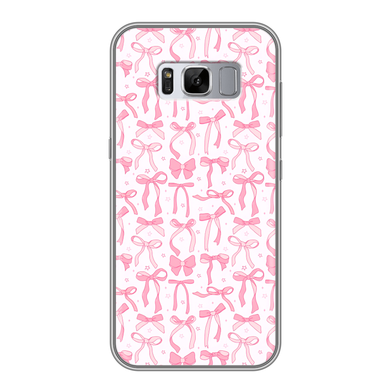 Силиконовый чехол на Samsung Galaxy S8 Plus с принтом Розовые бантики Силиконовый чехол на Samsung Galaxy S8 Plus с принтом Розовые бантики