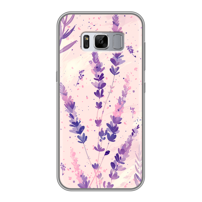 Силиконовый чехол на Samsung Galaxy S8 Plus с принтом цветы лаванда Силиконовый чехол на Samsung Galaxy S8 Plus с принтом цветы лаванда