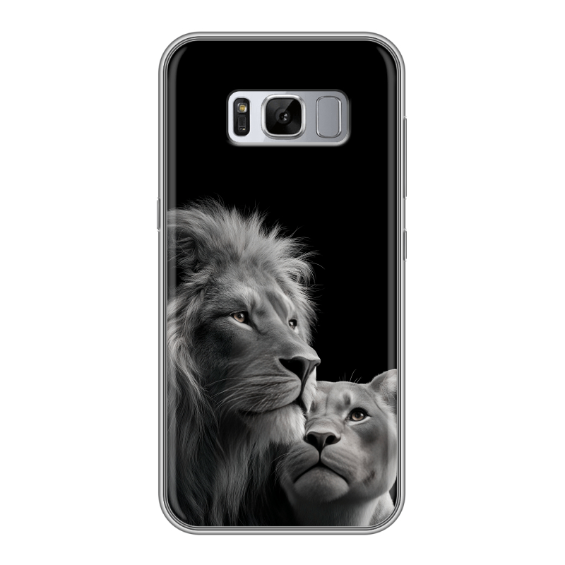 Силиконовый противоударный чехол на Samsung Galaxy S8 Plus с принтом Лев кошки Силиконовый противоударный чехол на Samsung Galaxy S8 Plus с принтом Лев кошки