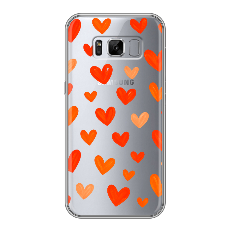 Силиконовый противоударный чехол на Samsung Galaxy S8 Plus с принтом Сердечки Силиконовый противоударный чехол на Samsung Galaxy S8 Plus с принтом Сердечки
