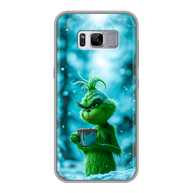 Силиконовый противоударный чехол на Samsung Galaxy S8 Plus с принтом Новый год гринч Силиконовый противоударный чехол на Samsung Galaxy S8 Plus с принтом Новый год гринч