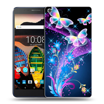 Силиконовый чехол на Lenovo Tab 3 7 Plus с принтом Бабочки Силиконовый чехол на Lenovo Tab 3 7 Plus с принтом Бабочки