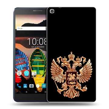 Силиконовый чехол на Lenovo Tab 3 7 Plus с принтом Герб России золотой Силиконовый чехол на Lenovo Tab 3 7 Plus с принтом Герб России золотой