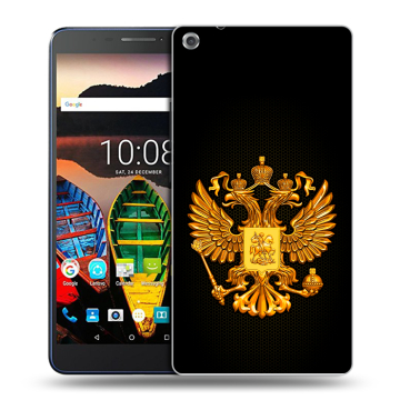 Силиконовый чехол на Lenovo Tab 3 7 Plus с принтом Герб России желтый Силиконовый чехол на Lenovo Tab 3 7 Plus с принтом Герб России желтый