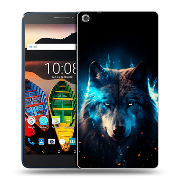 Силиконовый чехол на Lenovo Tab 3 7 Plus с принтом Волк ночной