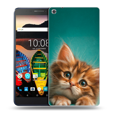 Силиконовый чехол на Lenovo Tab 3 7 Plus с принтом котенок Силиконовый чехол на Lenovo Tab 3 7 Plus с принтом котенок