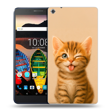 Силиконовый чехол на Lenovo Tab 3 7 Plus с принтом котенок Силиконовый чехол на Lenovo Tab 3 7 Plus с принтом котенок
