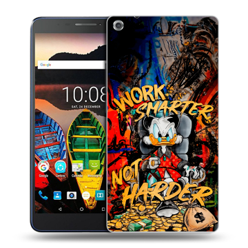 Силиконовый чехол на Lenovo Tab 3 7 Plus с принтом Дональд Дак Деньги Силиконовый чехол на Lenovo Tab 3 7 Plus с принтом Дональд Дак Деньги