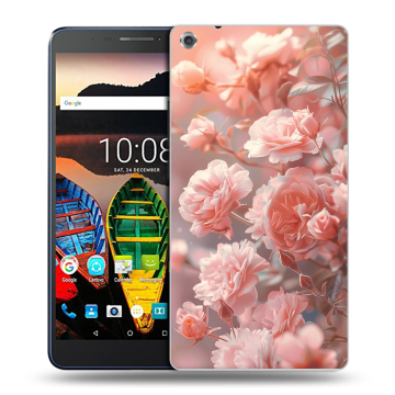 Силиконовый чехол на Lenovo Tab 3 7 Plus с принтом Розовые розы Силиконовый чехол на Lenovo Tab 3 7 Plus с принтом Розовые розы