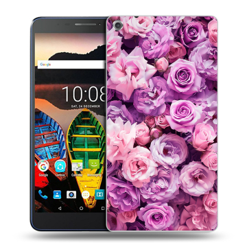 Силиконовый чехол на Lenovo Tab 3 7 Plus с принтом лавандовые розы