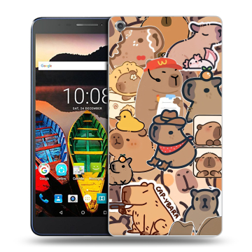 Силиконовый чехол на Lenovo Tab 3 7 Plus с принтом капибара