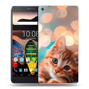 Силиконовый чехол на Lenovo Tab 3 7 Plus с принтом котик