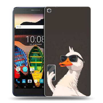 Силиконовый чехол на Lenovo Tab 3 7 Plus с принтом утка в очках Силиконовый чехол на Lenovo Tab 3 7 Plus с принтом утка в очках