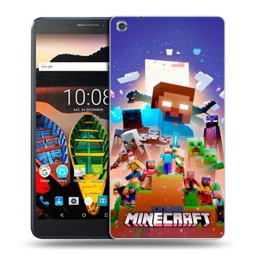 Силиконовый чехол на Lenovo Tab 3 7 Plus с принтом Майнкрафт Minecraft Силиконовый чехол на Lenovo Tab 3 7 Plus с принтом Майнкрафт Minecraft