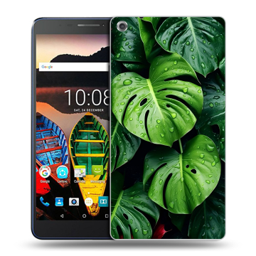 Силиконовый чехол на Lenovo Tab 3 7 Plus с принтом Листья