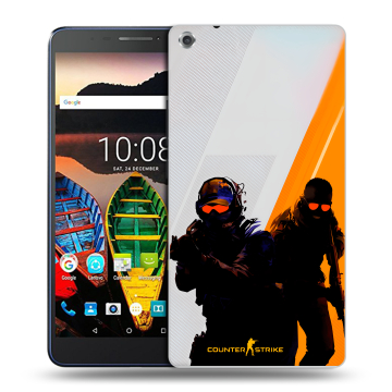 Силиконовый чехол на Lenovo Tab 3 7 Plus с принтом Контер страйк Counter strike