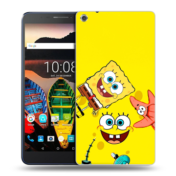 Силиконовый чехол на Lenovo Tab 3 7 Plus с принтом Спанч боб Спанчбоб