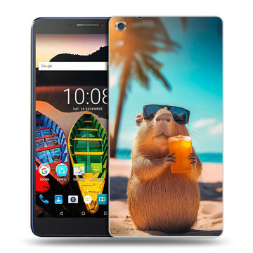 Силиконовый чехол на Lenovo Tab 3 7 Plus с принтом Капибара