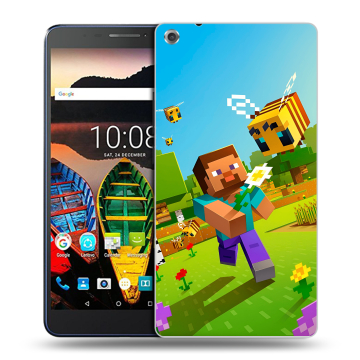 Силиконовый чехол на Lenovo Tab 3 7 Plus с принтом Майнкрафт Minecraft