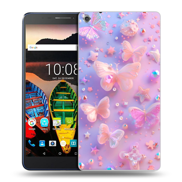 Силиконовый чехол на Lenovo Tab 3 7 Plus с принтом Бабочки