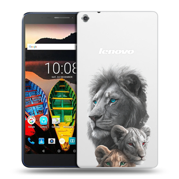 Силиконовый чехол на Lenovo Tab 3 7 Plus с принтом Львы