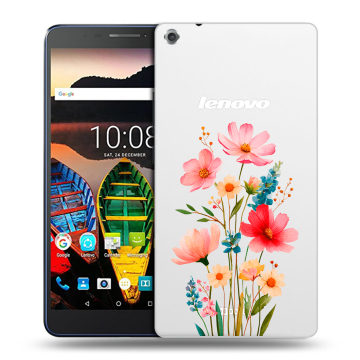 Силиконовый чехол на Lenovo Tab 3 7 Plus с принтом Цветы