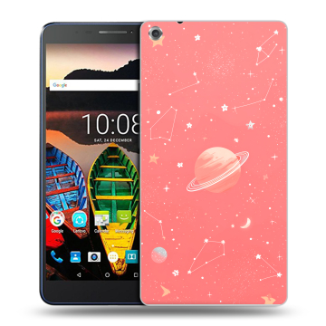 Силиконовый чехол на Lenovo Tab 3 7 Plus с принтом Розовый космос
