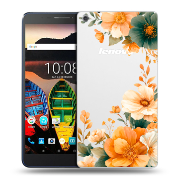 Силиконовый чехол на Lenovo Tab 3 7 Plus с принтом Цветы принт