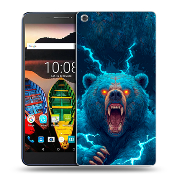 Силиконовый чехол на Lenovo Tab 3 7 Plus с принтом Медведь
