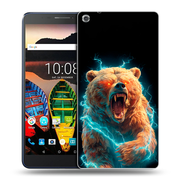 Силиконовый чехол на Lenovo Tab 3 7 Plus с принтом Медведь