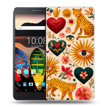 Силиконовый чехол на Lenovo Tab 3 7 Plus с принтом Модный принт