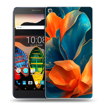 Силиконовый чехол на Lenovo Tab 3 7 Plus с принтом Цветы