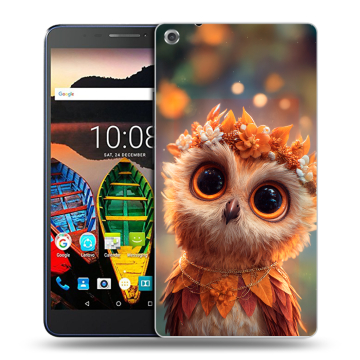 Силиконовый чехол на Lenovo Tab 3 7 Plus с принтом Милая сова