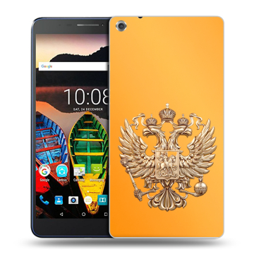 Силиконовый чехол на Lenovo Tab 3 7 Plus с принтом Герб Флаг России