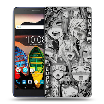 Силиконовый чехол на Lenovo Tab 3 7 Plus с принтом Ahegao Ахегао Аниме