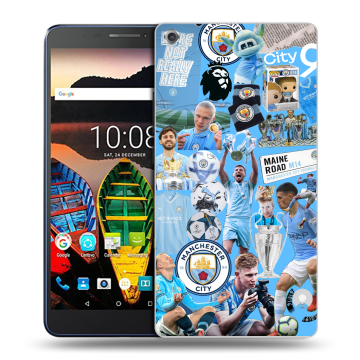 Силиконовый чехол на Lenovo Tab 3 7 Plus с принтом Man City Манчестер Сити