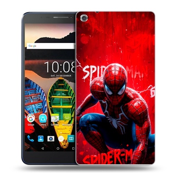 Силиконовый чехол на Lenovo Tab 3 7 Plus с принтом Spiderman Человек паук Силиконовый чехол на Lenovo Tab 3 7 Plus с принтом Spiderman Человек паук