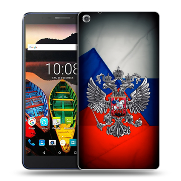 Силиконовый чехол на Lenovo Tab 3 7 Plus с принтом Флаг России Силиконовый чехол на Lenovo Tab 3 7 Plus с принтом Флаг России