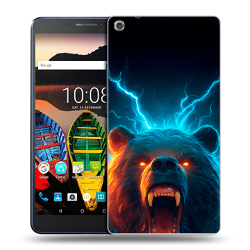 Силиконовый чехол на Lenovo Tab 3 7 Plus с принтом Медведь
