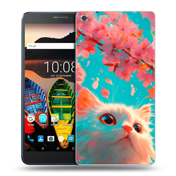 Силиконовый чехол на Lenovo Tab 3 7 Plus с принтом Красивый кот