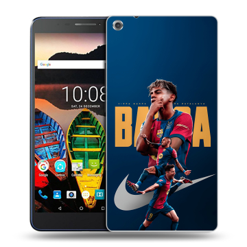Силиконовый чехол на Lenovo Tab 3 7 Plus с принтом Барселона Barca Yamal Силиконовый чехол на Lenovo Tab 3 7 Plus с принтом Барселона Barca Yamal