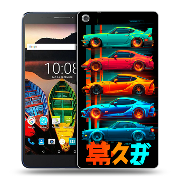 Силиконовый чехол на Lenovo Tab 3 7 Plus с принтом машины тачки