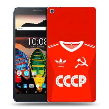 Силиконовый чехол на Lenovo Tab 3 7 Plus с принтом Флаг Герб СССР