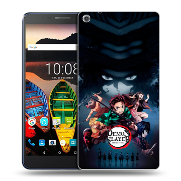Силиконовый чехол на Lenovo Tab 3 7 Plus с принтом Demon Slayer Клинок рассекающий демонов
