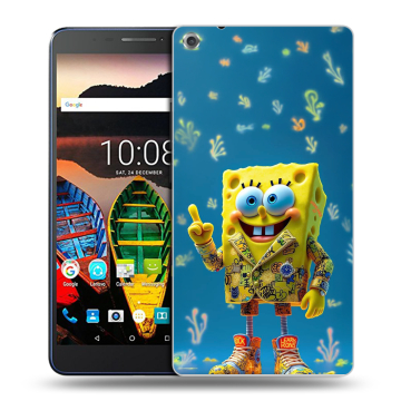 Силиконовый чехол на Lenovo Tab 3 7 Plus с принтом Спанч боб Спанчбоб
