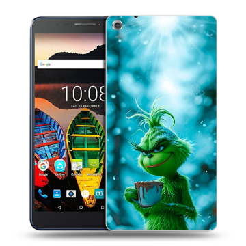 Силиконовый чехол на Lenovo Tab 3 7 Plus с принтом Новый год гринч