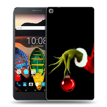 Силиконовый чехол на Lenovo Tab 3 7 Plus с принтом Новый год Гринч